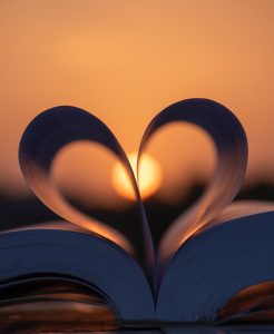 Book with pages in heart shape